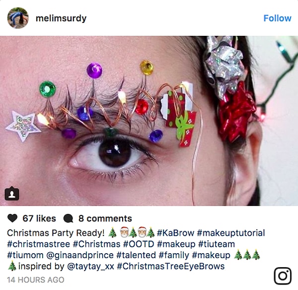 6. Одна девушка даже использовала новогодние огоньки.