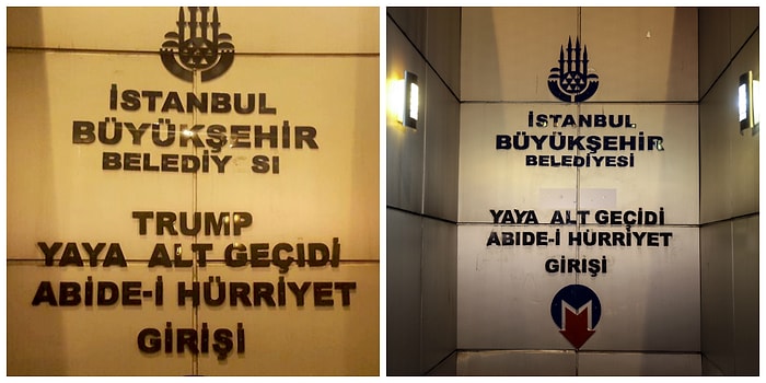 Şimdi Onlar Düşünsün! Şişli-Mecidiyeköy Metrosundaki 'Trump' Tabelaları Kaldırıldı