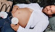Будущий отец решил устроить себе беременную фотосессию, съев тонну фастфуда