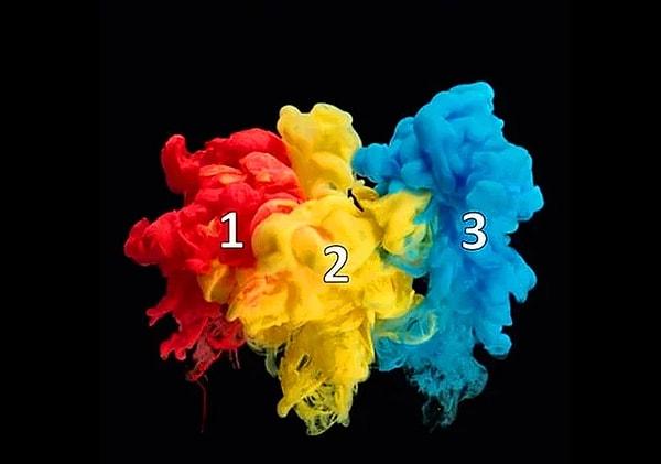 1. Kolay bir soru ile başlayalım! 1 ve 3 numaradaki renkleri karıştırırsak hangi rengi elde ederiz?