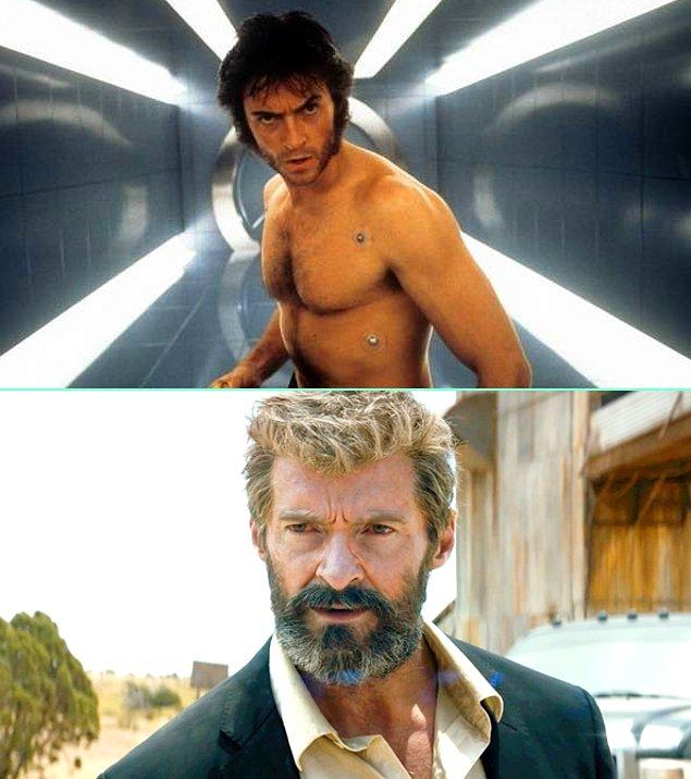 4. Dile kolay, 17 yıl! 2000 yapımı X-Men'deki Wolverine ve 2017 yapımı Logan'daki Wolverine.