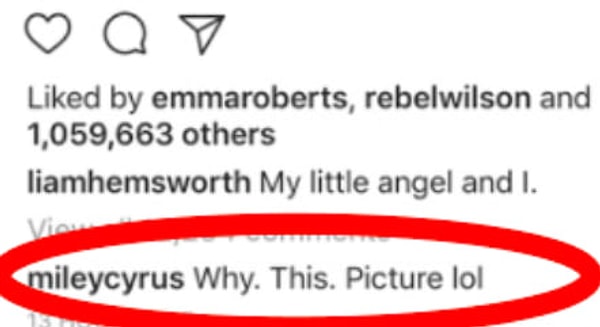2. А Майли оставила под снимком свой коммент 😍