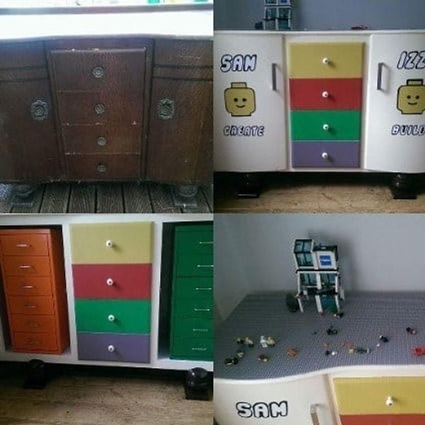 19. Çocukların Lego aşkını her daim taze tutmak için eski dolaplarınızı canlandırabilirsiniz. 😻