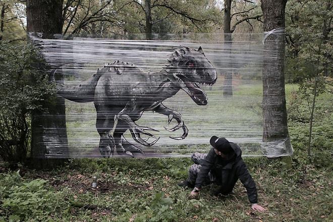 Ormanın Ortasında Görene Üç Buçuk Attıracak Aşırı Gerçekçi Graffitiler