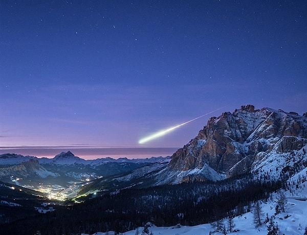 3. İtalya, Almanya, Fransa, İsviçre, Avusturya ve Lüksemburg'dan binlerce kişinin gördüğü dev bir meteor.