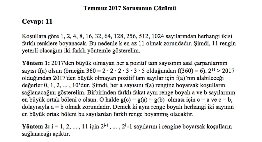 Matematikçiler Buraya! TÜBİTAK'ın Her Ay Sorduğu Bu Matematik ...