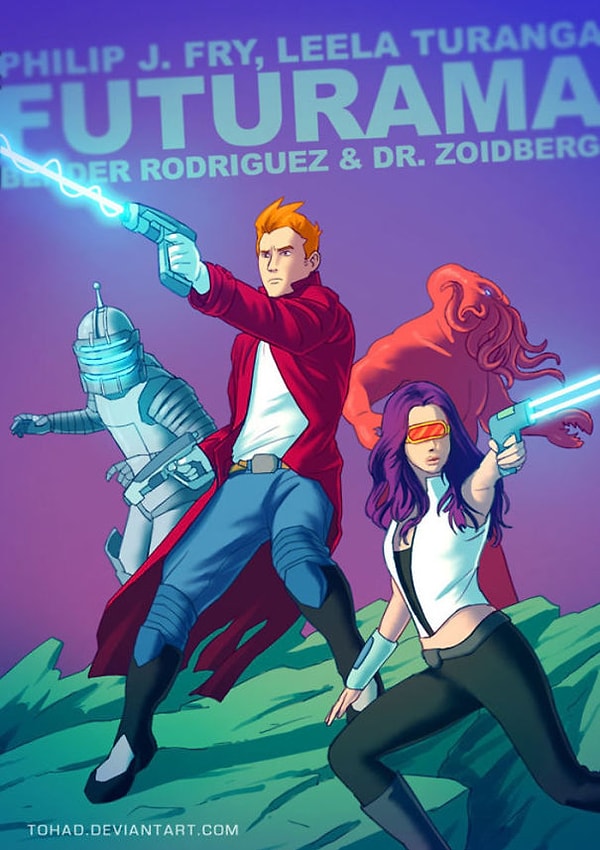 18. Филип Джей Фрай, Бендер, Туранга Лила и доктор Зойдберг  из "Футурамы"