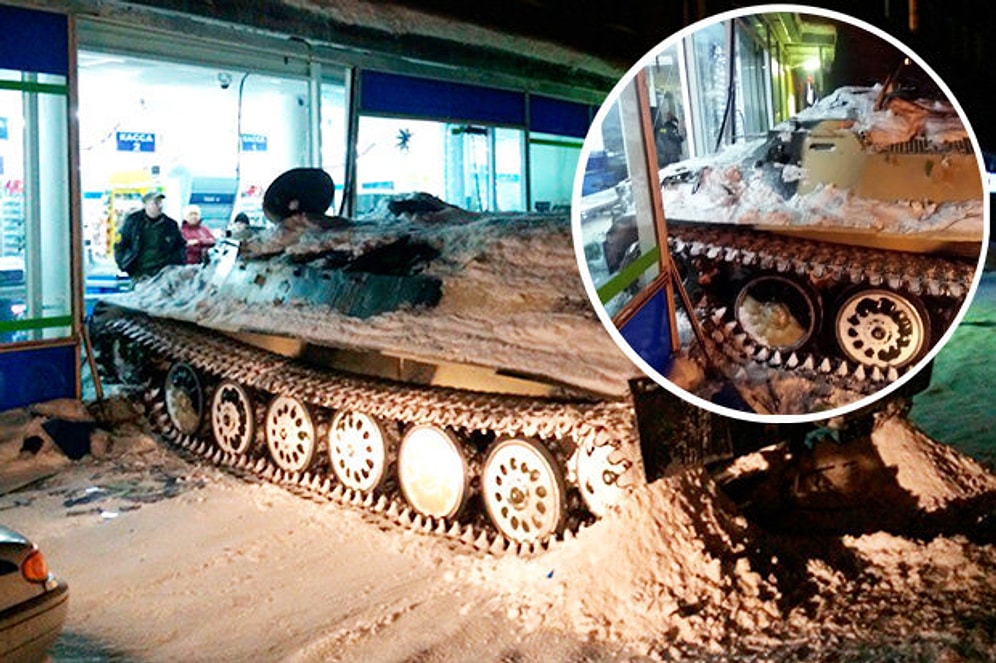 Rusya'da Çaldığı Tankla Markete Gelip Oradan da Alkol Çalan Adam