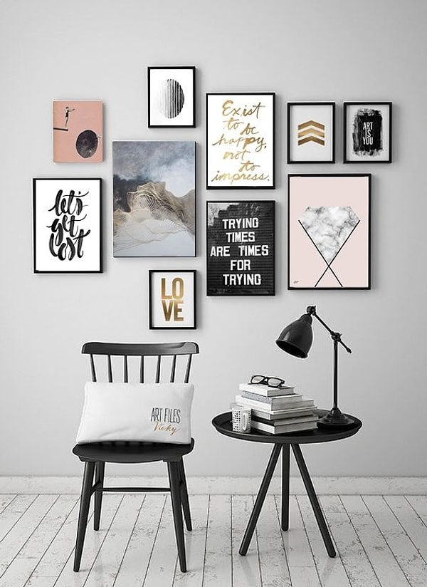 11. Благородство черного цвета неоспоримо! Ваши фотографии в черно-белом исполнении придадут простоты и стиля комнате и дому в целом.