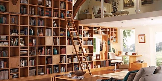 Keşke Bizim Olsa... Evinizin Bir Köşesini Şık Bir Kütüphaneye Dönüştürebilmeniz İçin Birbirinden Güzel 15 Örnek