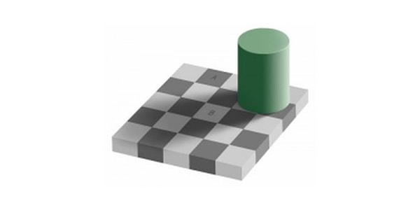 2. Как вы считаете, A и B одного цвета или нет?