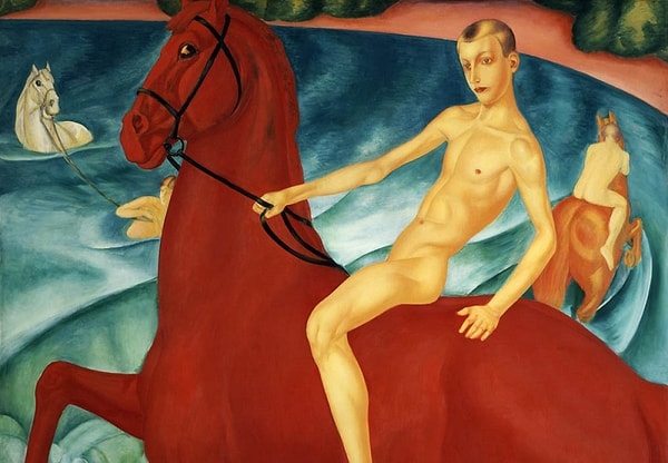 3. Хихикали над этой картиной на уроках? А вспомнить, кто написал "Купание красного коня", сможете?