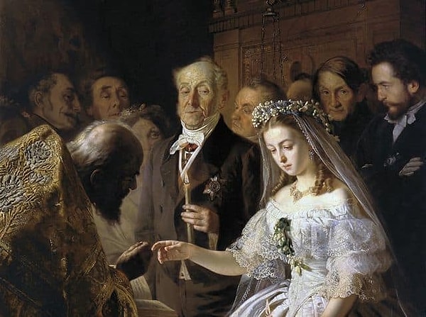 11. Кто является автором картины "Неравный брак"?