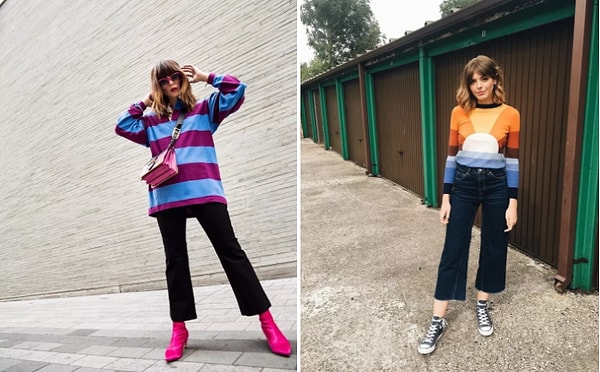 6. Короткие и расклешенные к низу брюки