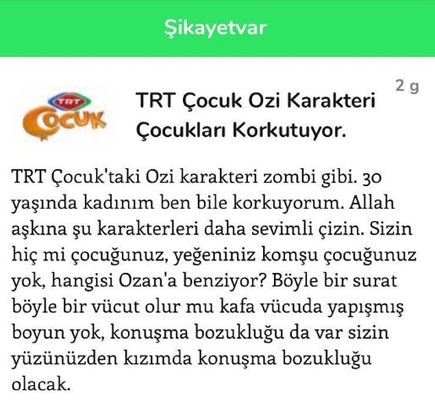 Söz konusu şikayet 👇