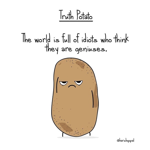 5. Откровенная картошка: «Мир полон идиотов, которые считают себя гениями» 🤓