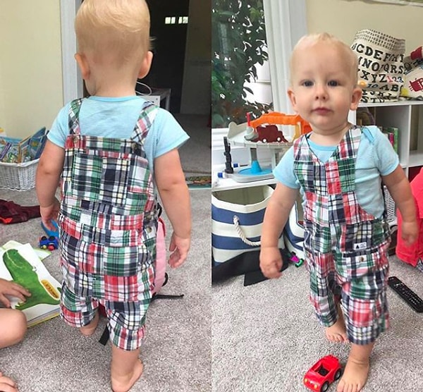 18. Кажется, этому отцу не совсем удалось одеть малыша...