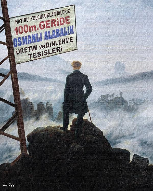 13. "Wanderer above the Sea of Fog" by Caspar David Friedrich