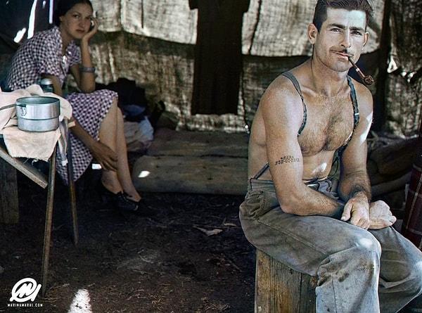 2. İşsiz bir oduncu karısıyla aynı karede, 1939.