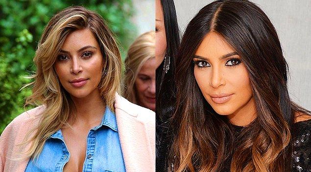 Kim Kardashian'a şüphesiz en çok yakışan renk siyah olsa da balyajlı saçları da iyi taşıdığını itiraf etmek gerekiyor.