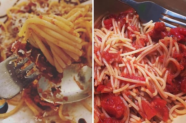 6. Накручивать спагетти на вилку vs. резать их вилкой