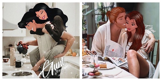 "Любите и будьте любимыми": талантливый фотограф и иллюстратор из Азербайджана переносит в реальный мир принцесс Диснея