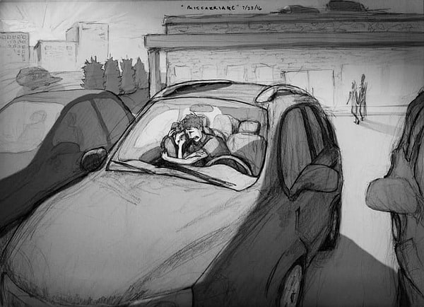 6. Кертис начал эту серию рисунков, которую он назвал «Мы», в 2011 году, но в 2016 она приобрела более глубокий смысл: семье пришлось пережить трудные времена в связи с выкидышем Джордин.