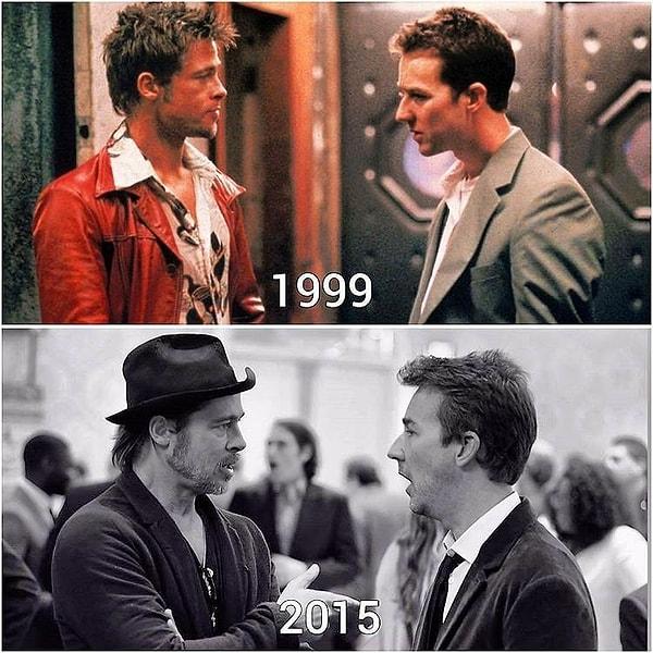 23. 16 yılın ardından Brad Pitt ve Edward Norton.