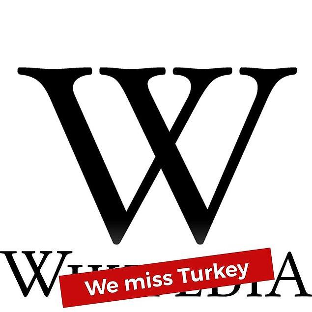Wikipedia, kampanya dahilinde Facebook profil fotoğrafını değiştirerek kırmızı bandın üzerine 'We miss Turkey' yazdı.