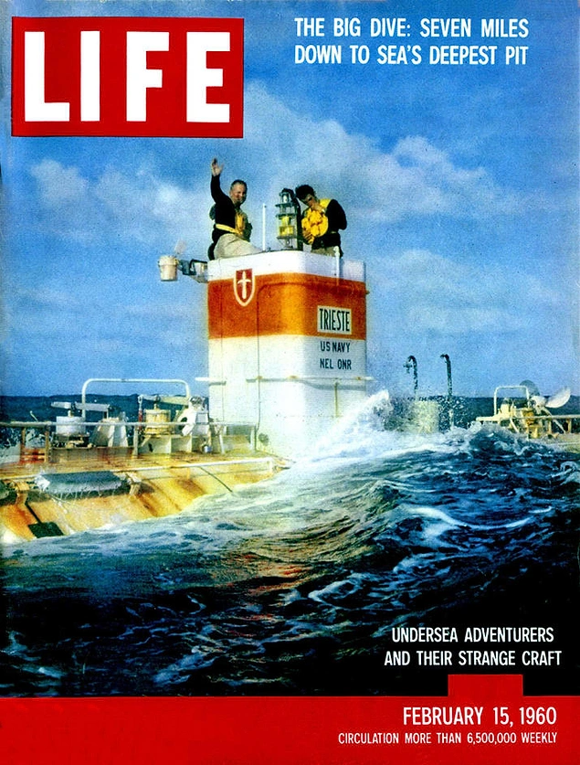 23 января 1960 года было осуществлено первое погружение человека на дно Марианского глубоководного желоба