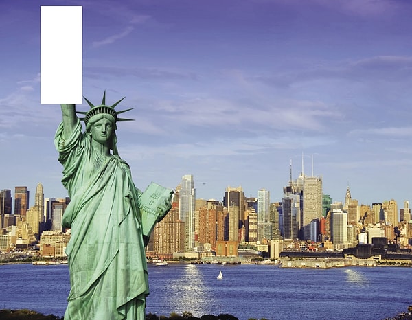 3. Что в правой руке у статуи Свободы?