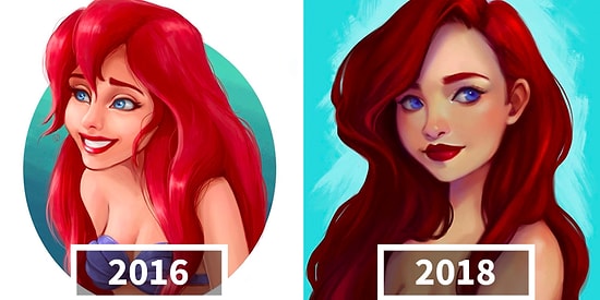 Художница показала на своих работах, насколько может улучшиться ваше мастерство, если все время практиковаться