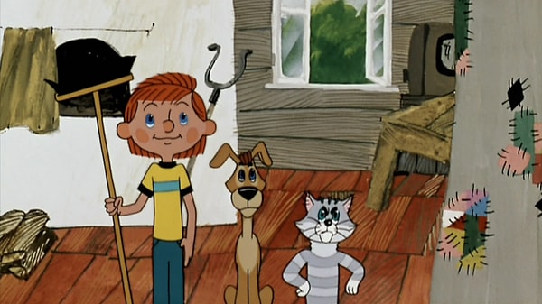 7. Что подарили Шарику в "Трое из Простоквашино"?