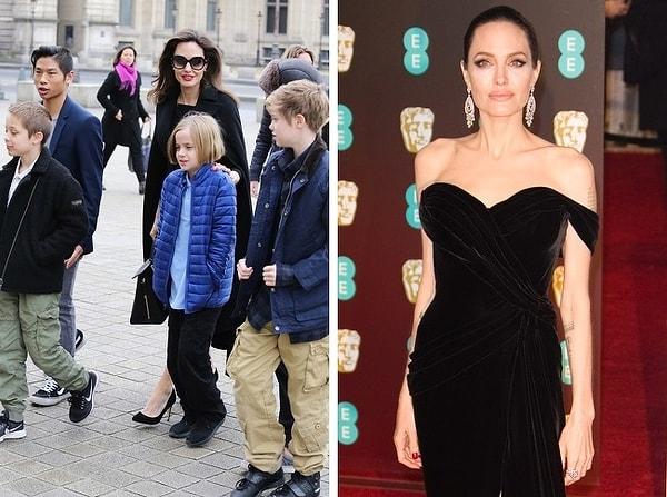 4. Angelina Jolie, 6 çocuk annesi. 3'ü evlatlık diğer 3'ü öz çocukları.