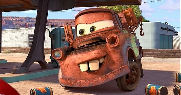 13. Мэтр из мультфильма «Тачки» знаменит тем, что он ...