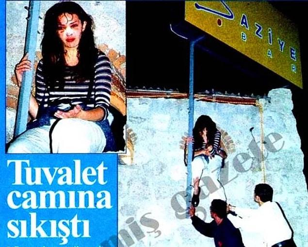 16. Hande Ataizi'nin tuvalet camına sıkıştığı an: