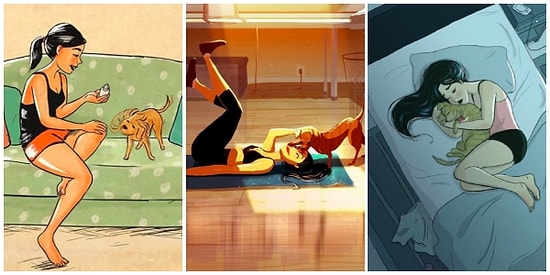 Evcil Bir Hayvanla Birlikte Yaşamanın Ne Kadar Güzel Bir Şey Olduğunu Sonuna Kadar Yansıtan 23 İllüstrasyon