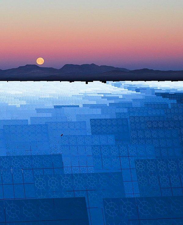 25. Bu Güneş panelleri resmen piksel piksel bir deniz oluşturmuş.
