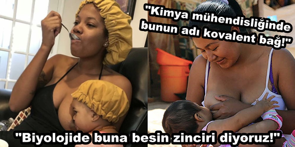 Çocuğunu Emzirirken Bir Taraftan Yemek Yiyen Annenin Fotoğrafı Sosyal Medya Kullanıcılarına Mizah Malzemesi Oldu!