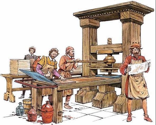 1. Первый работающий печатный станок разработал?