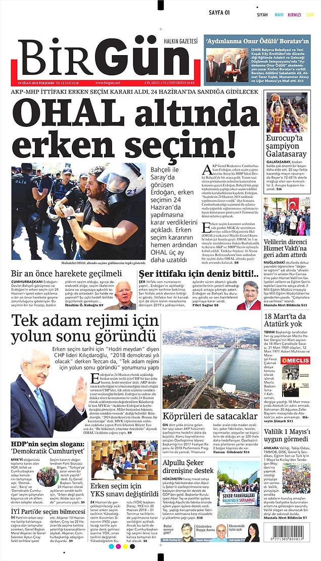 4. BirGün: OHAL altında erken seçim