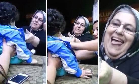 Çocuğa Mama Yedirirken Olaya Kendini Fazla Dahil Eden Teyze
