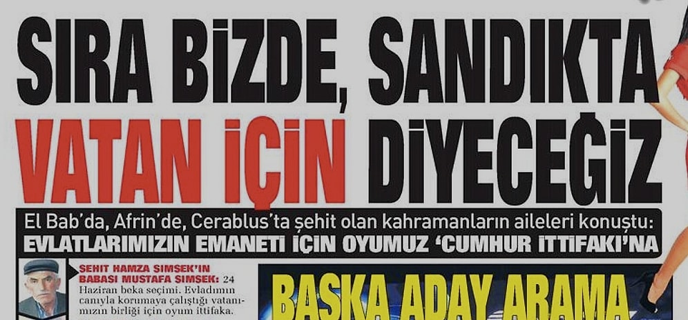 Sabah Gazetesinin Şehitleri Seçime Alet Eden Manşetine Tepki Yağıyor: 'Bundan Büyük Utanç Olamaz'