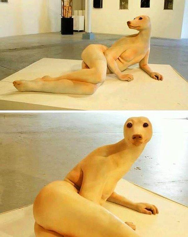 6. Amerikan artist Leah Brown tarafından yapılmış insan şeklindeki kurt