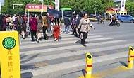 В Китае установили светофоры с водораспыляющими установками, чтобы люди не переходили дорогу на красный свет