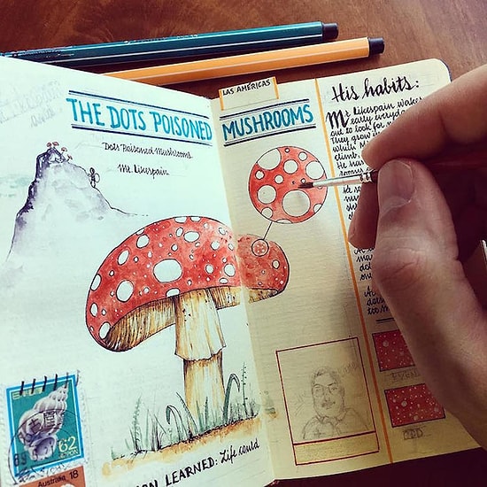 Dünyayı Gezmek İçin Havacılık Mühendisliğinden Vazgeçen Adamın Her Biri Sanat Eseri Defterleri!