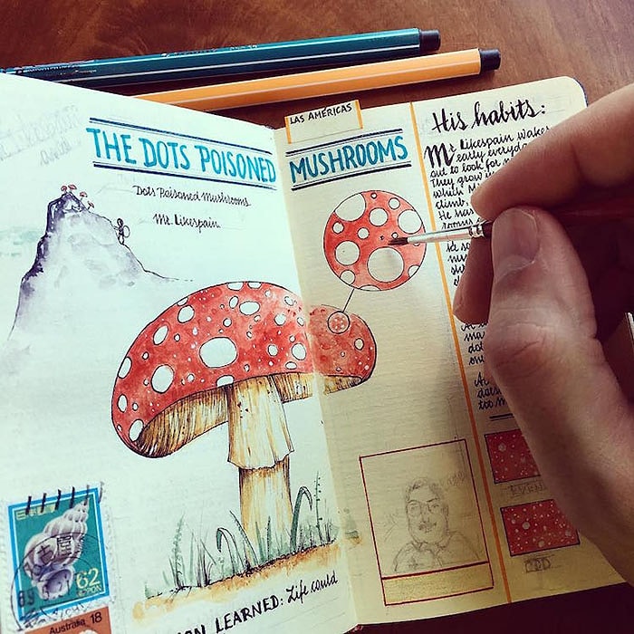 Dünyayı Gezmek İçin Havacılık Mühendisliğinden Vazgeçen Adamın Her Biri Sanat Eseri Defterleri!