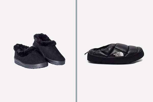 Советские войлочные ботинки слева: $10 (1960) | Ботинки The North Face справа: $66 (2018)