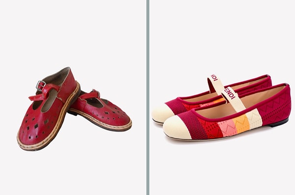 6. Детские сандалии из СССР слева: $10 (1961) | Сандалии Fendi справа: $500 (2018)