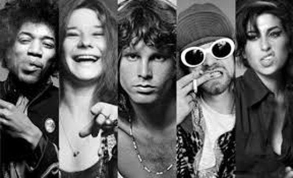 4. 27 yaş laneti! Amy Winehouse, Janis Joplin, Jimi Hendrix, Kurt Cobain ve Jim Morrison 27 yaşında ölmüştür.